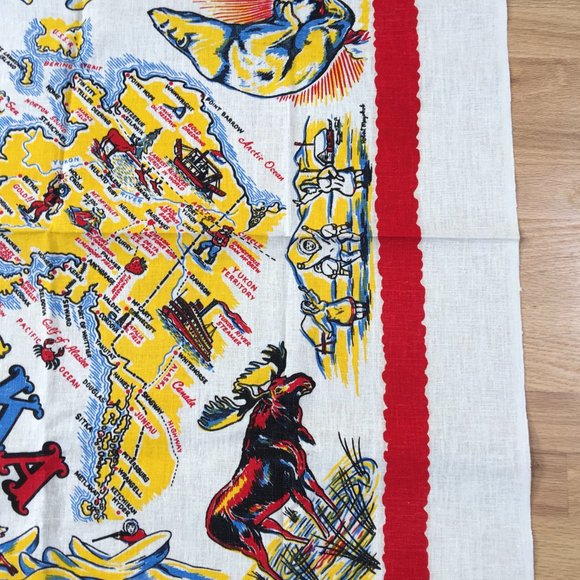 Vintage Alaska Tablecloth Cactus Cloth - Picture 5 of 6